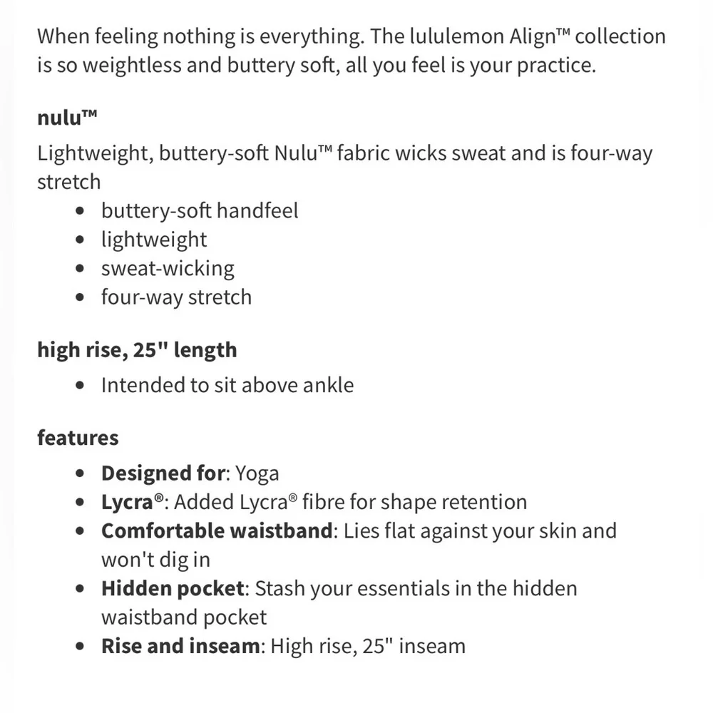 Lululemon Align High-Rise Pant 25" Leggings Blue Size 14 - Picture 6 of 6